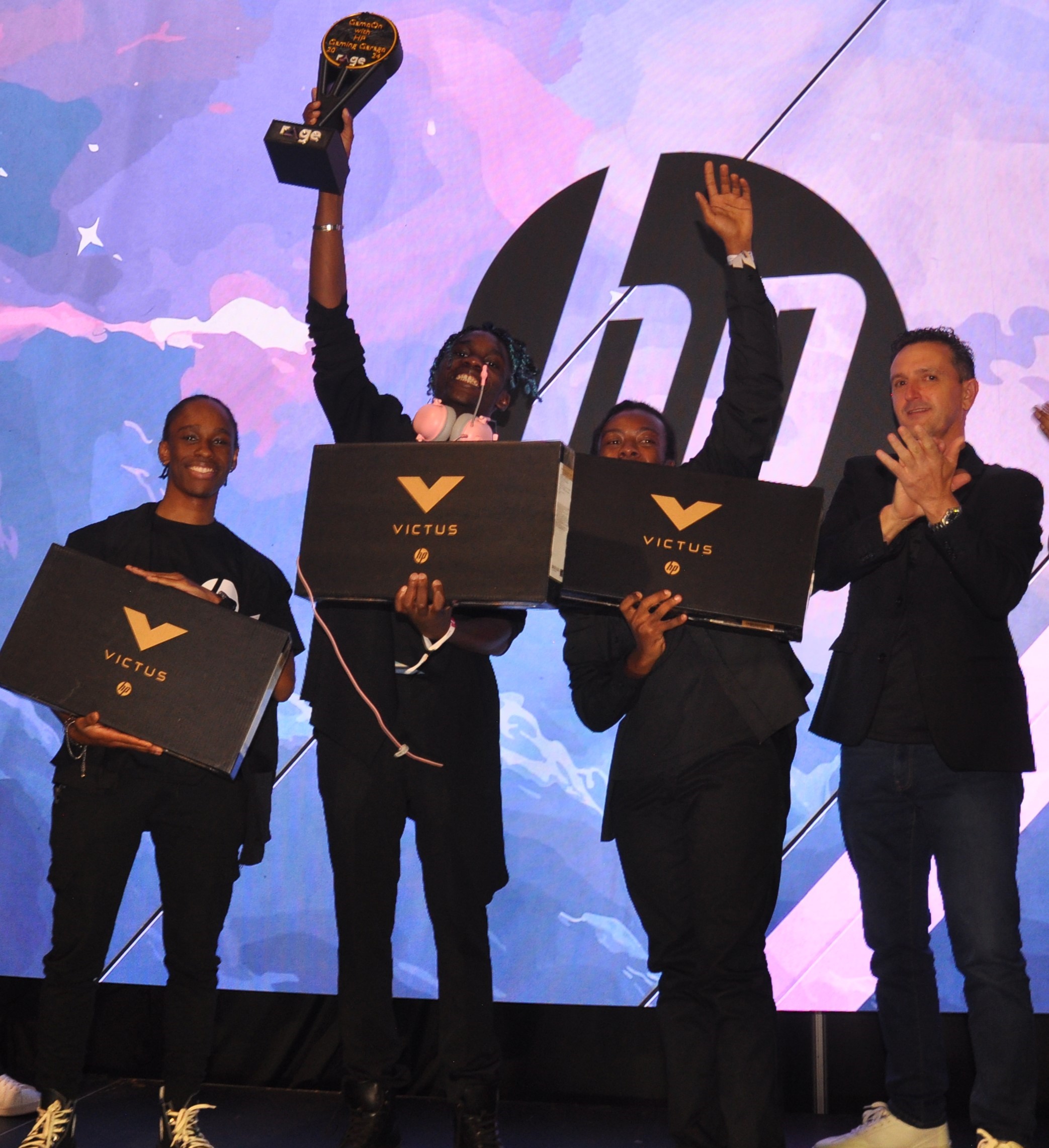 Winning team celebrating at a Game Jam